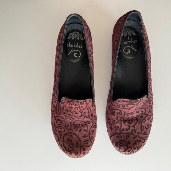 Dansko Olivia Claret Emboss Nubuck Round Toe Comfort Loafer Shoes EU 40 US 9 9.5 - Picture 3 of 9